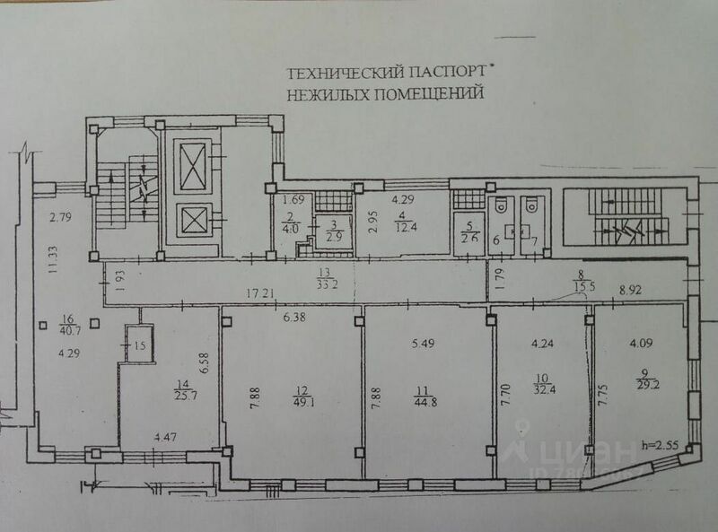 Файл:Спартака 12-1 3 этаж (план).jpg